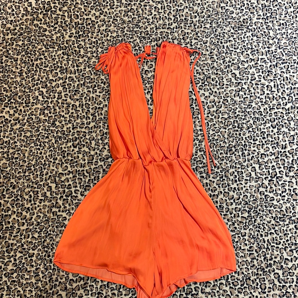 Molly Green Orange Romper